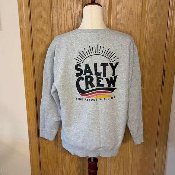 Salty Crew Ladies Gray Crew Neck Sweatshirt Size Large - Picture 2 of 8